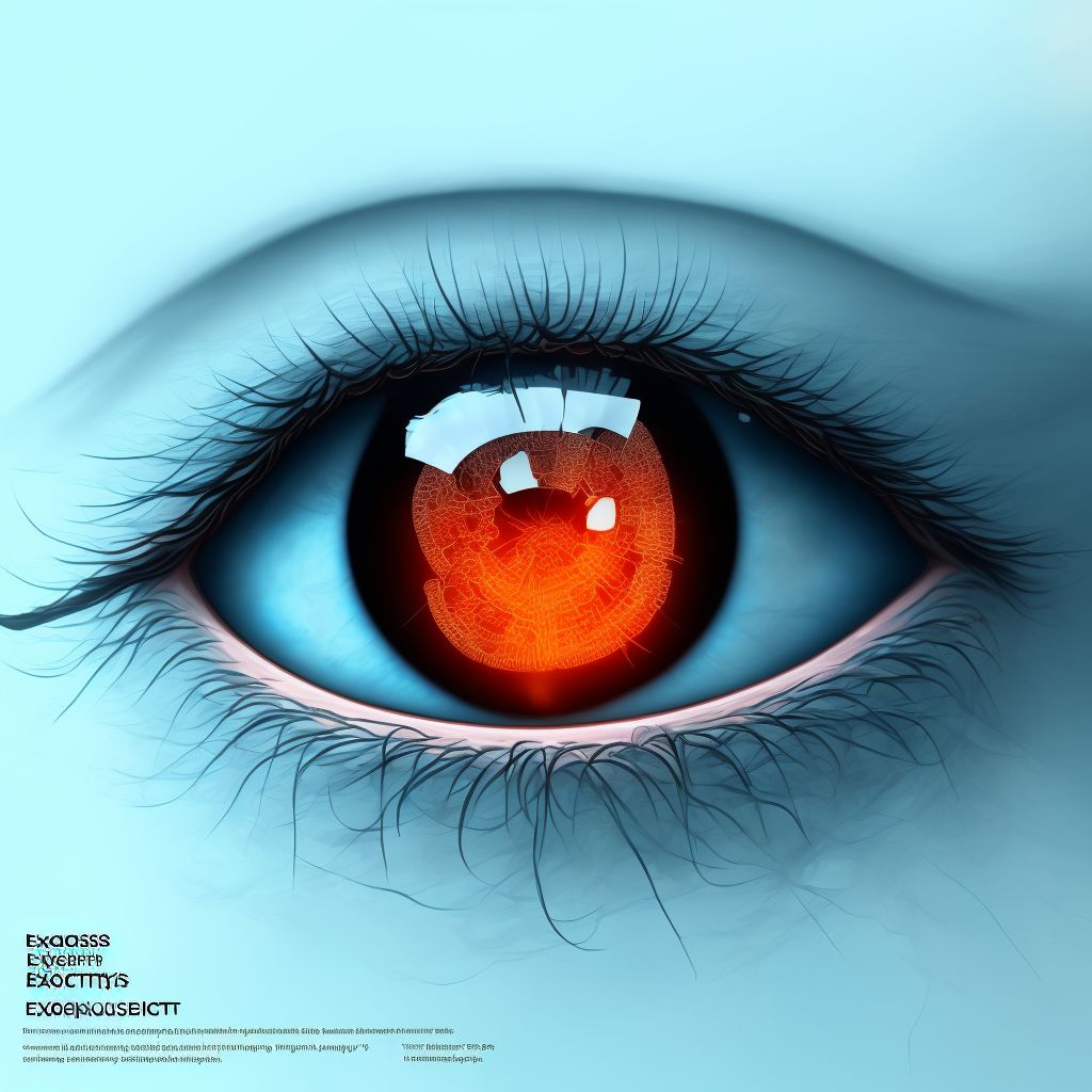 Exposure keratoconjunctivitis, left eye digital illustration