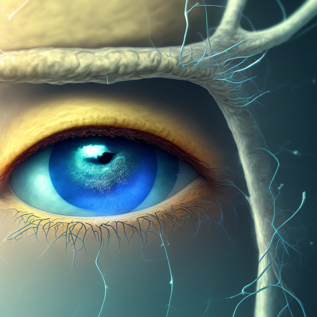 Neurotrophic keratoconjunctivitis, right eye digital illustration