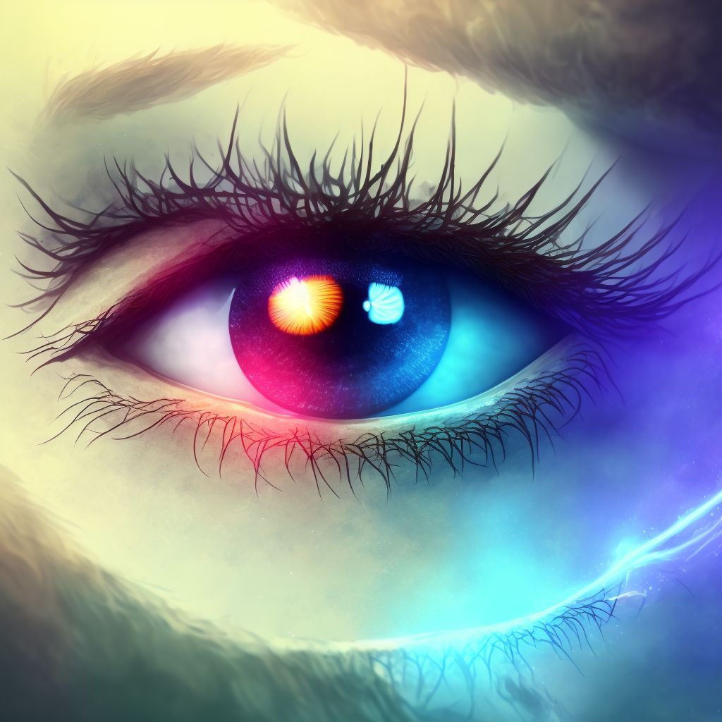 Neurotrophic keratoconjunctivitis, left eye digital illustration