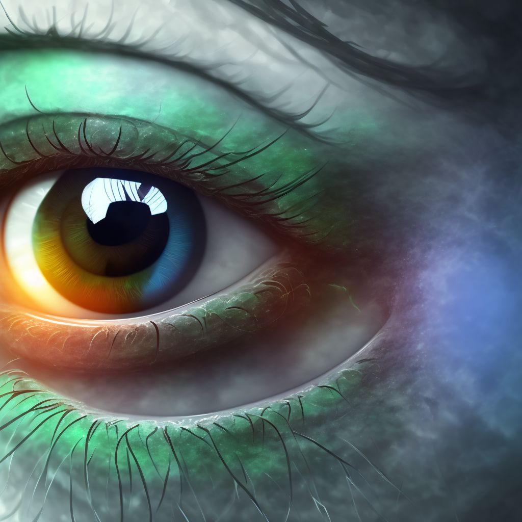 Vernal keratoconjunctivitis, with limbar and corneal involvement, left eye digital illustration