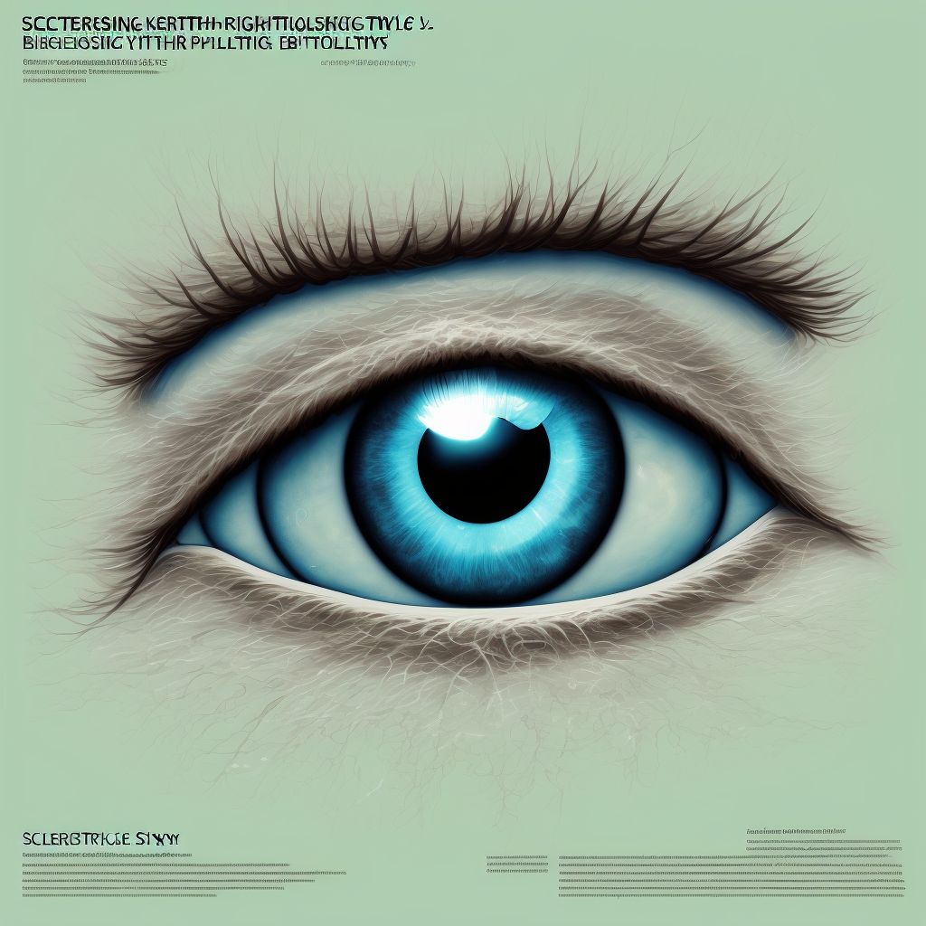 Sclerosing keratitis, right eye digital illustration