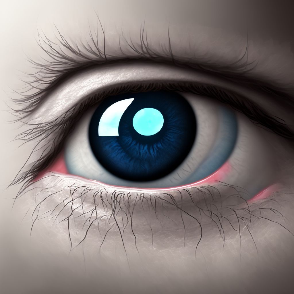 Pannus (corneal), right eye digital illustration