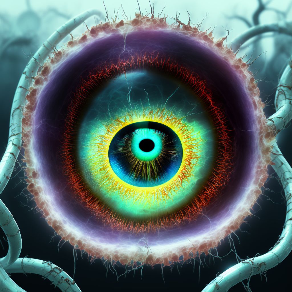 Localized vascularization of cornea, unspecified eye digital illustration