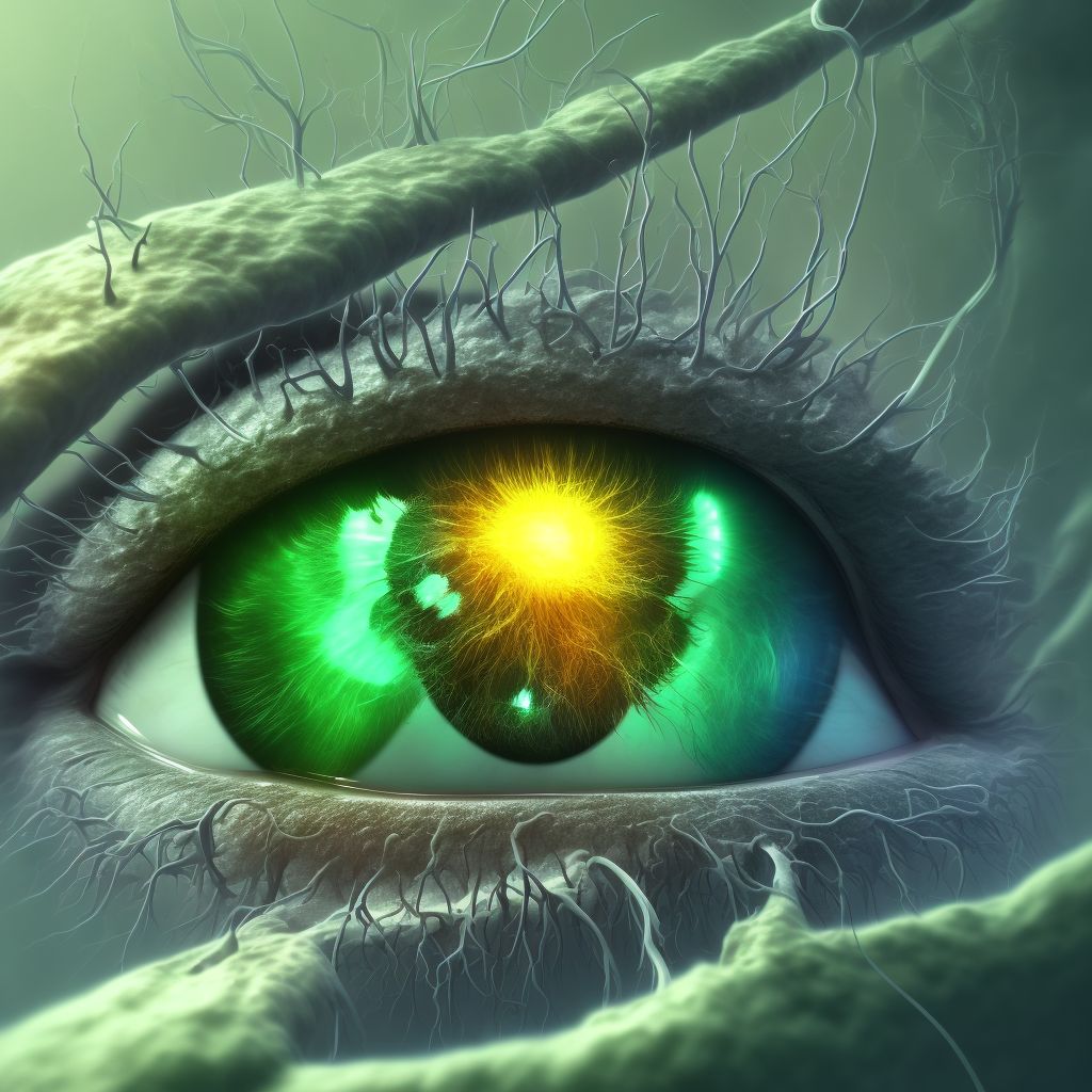 Deep vascularization of cornea, unspecified eye digital illustration