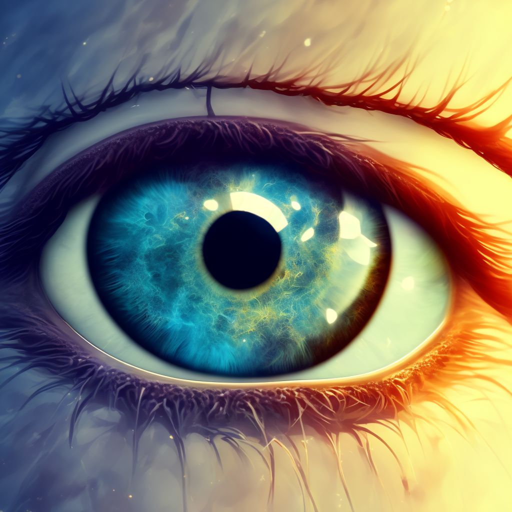 Minor opacity of cornea, left eye digital illustration