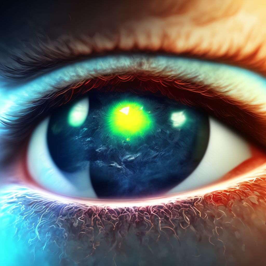 Peripheral opacity of cornea, right eye digital illustration