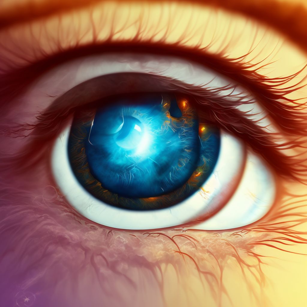 Peripheral opacity of cornea, left eye digital illustration