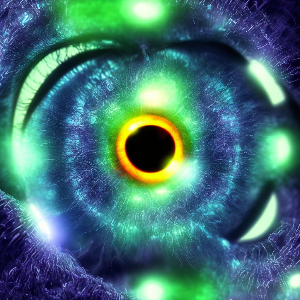 Unspecified corneal deposit, left eye digital illustration