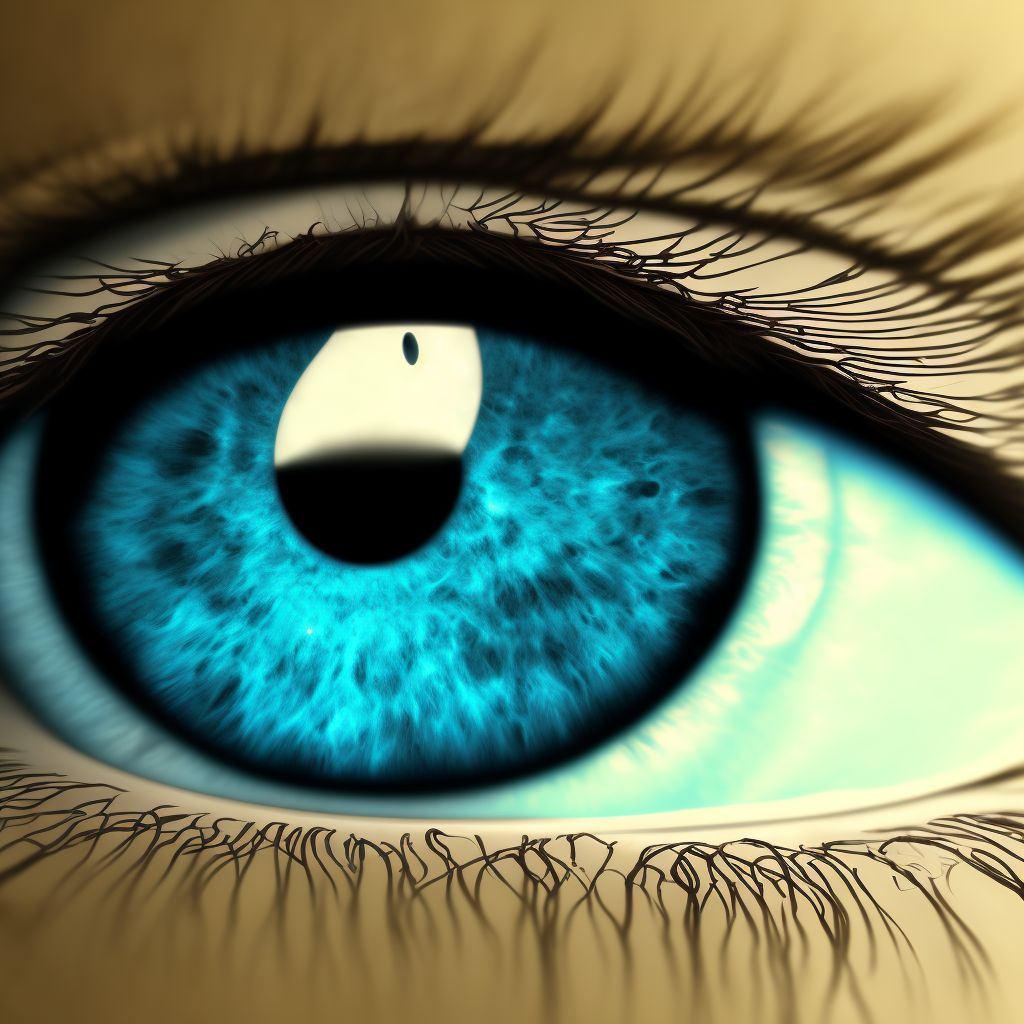 Argentous corneal deposits, left eye digital illustration