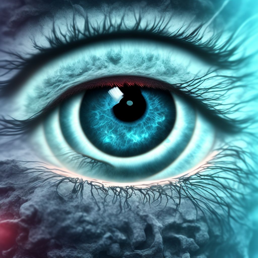 Argentous corneal deposits, unspecified eye digital illustration