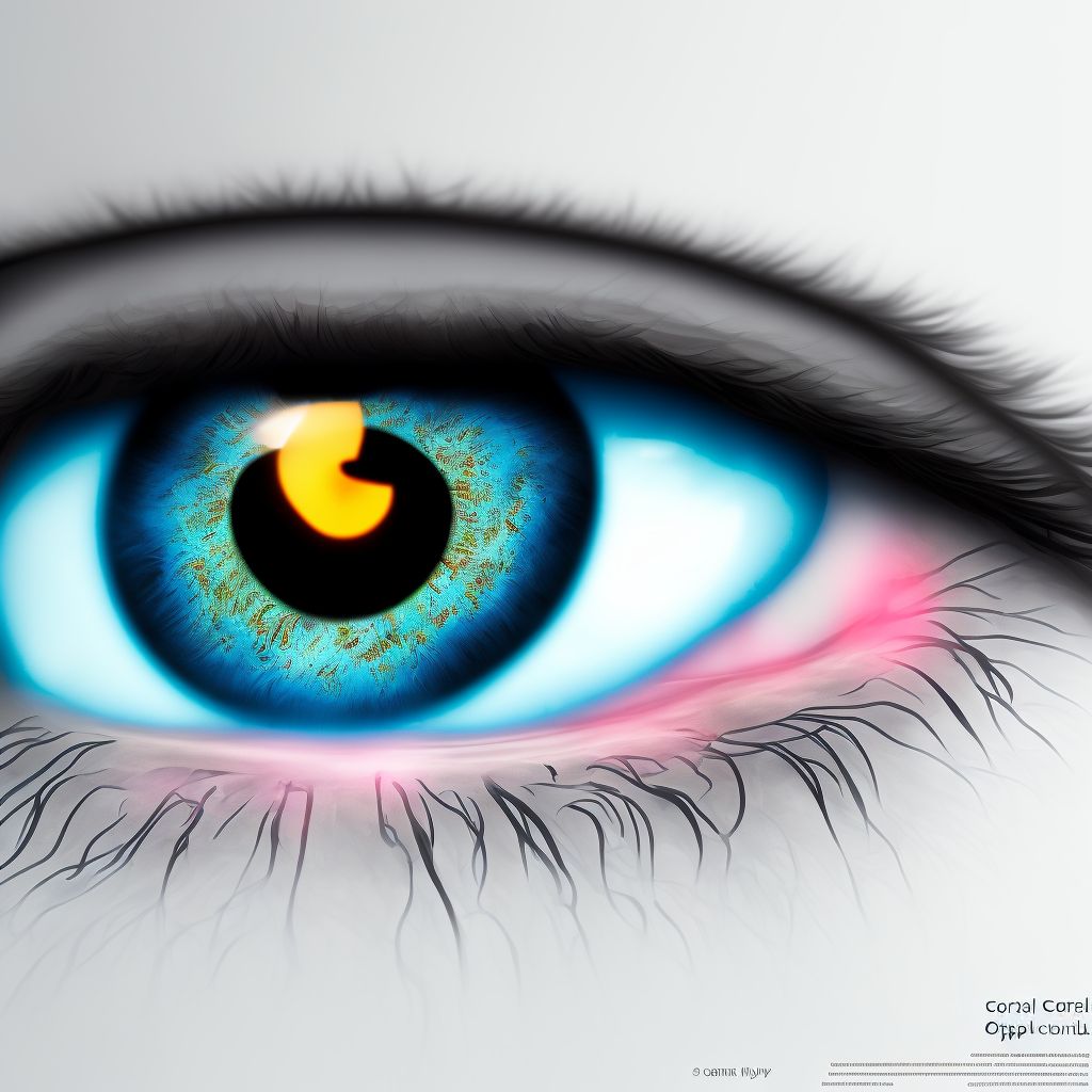 Corneal deposits in metabolic disorders, right eye digital illustration