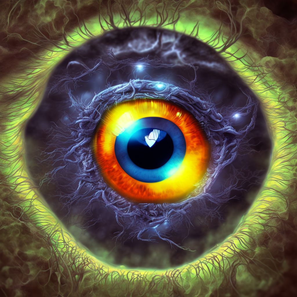 Corneal deposits in metabolic disorders, left eye digital illustration