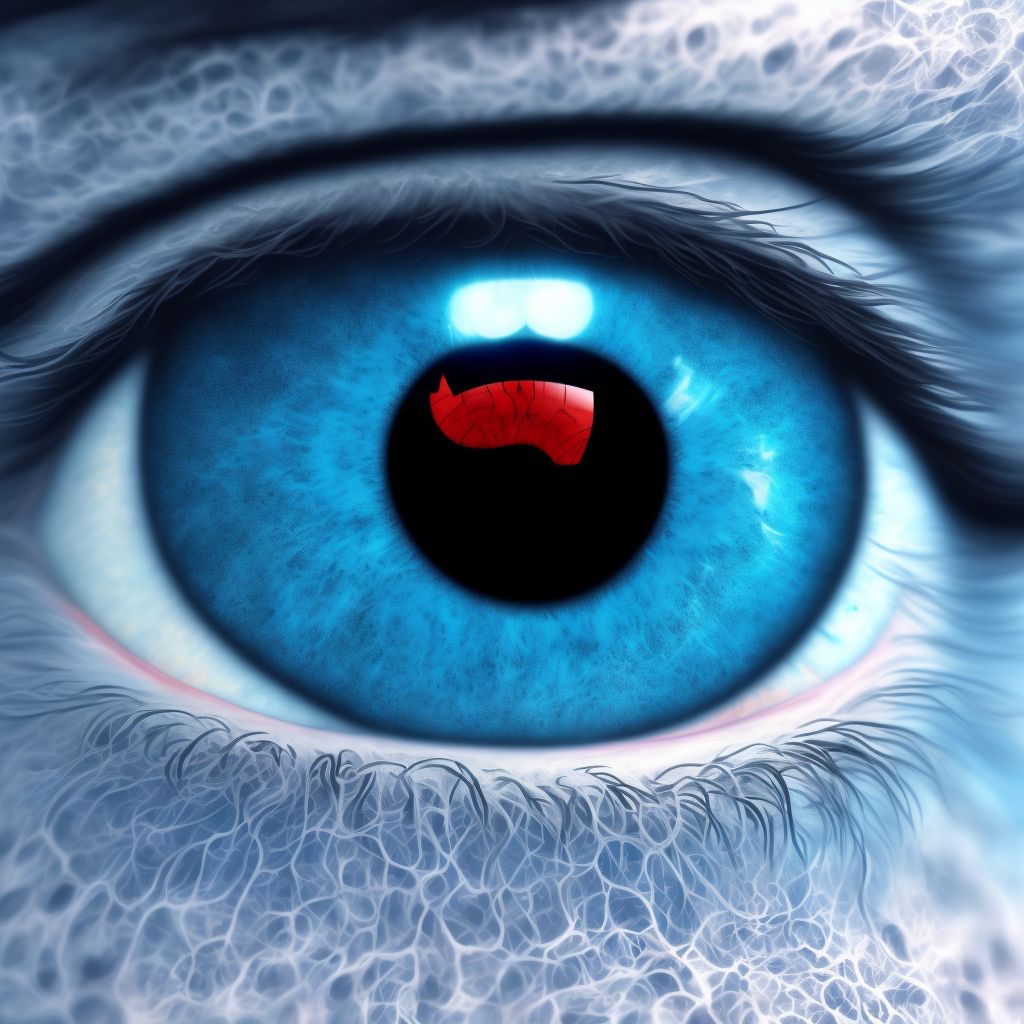 Posterior corneal pigmentations, right eye digital illustration