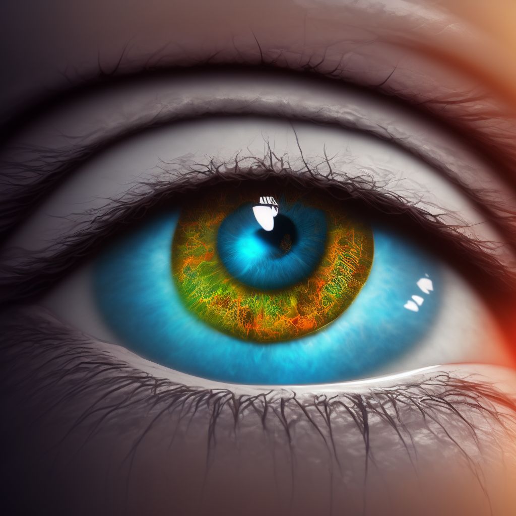 Posterior corneal pigmentations, left eye digital illustration
