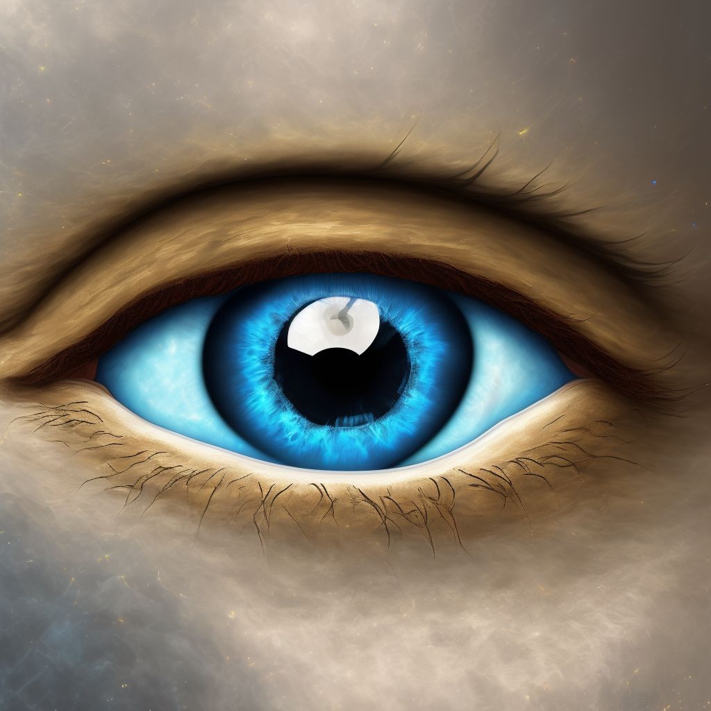 Posterior corneal pigmentations, unspecified eye digital illustration
