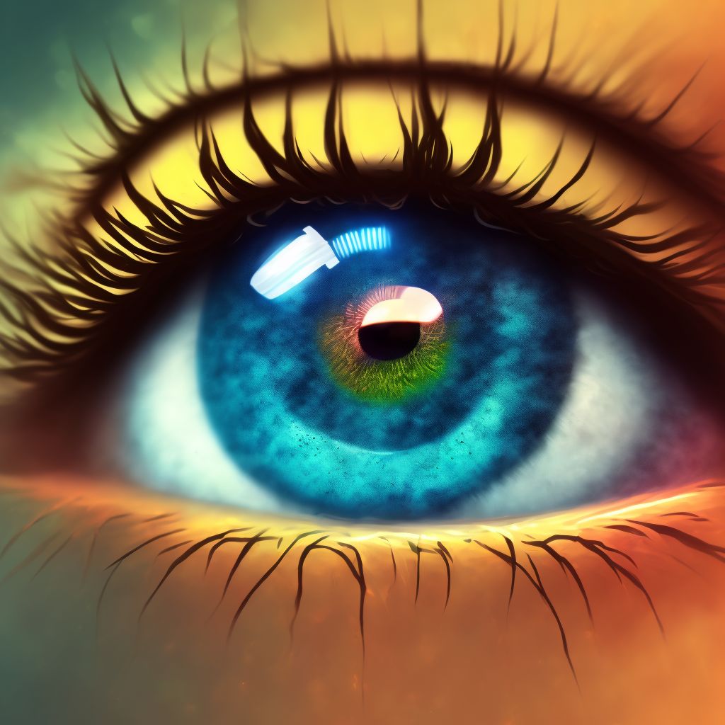 Stromal corneal pigmentations, left eye digital illustration