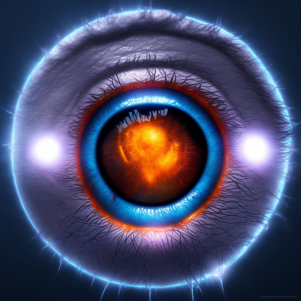 Bullous keratopathy, left eye digital illustration