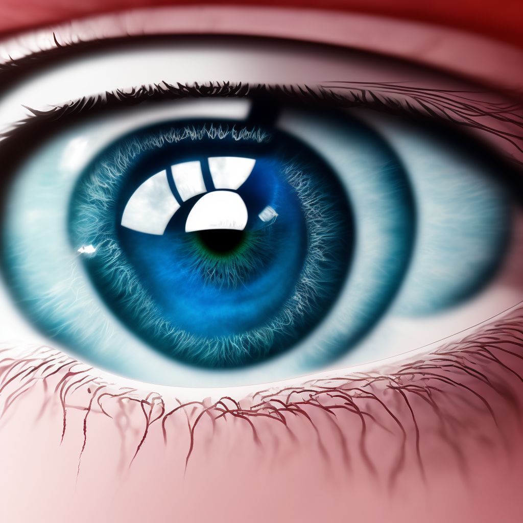 Corneal edema secondary to contact lens, unspecified eye digital illustration