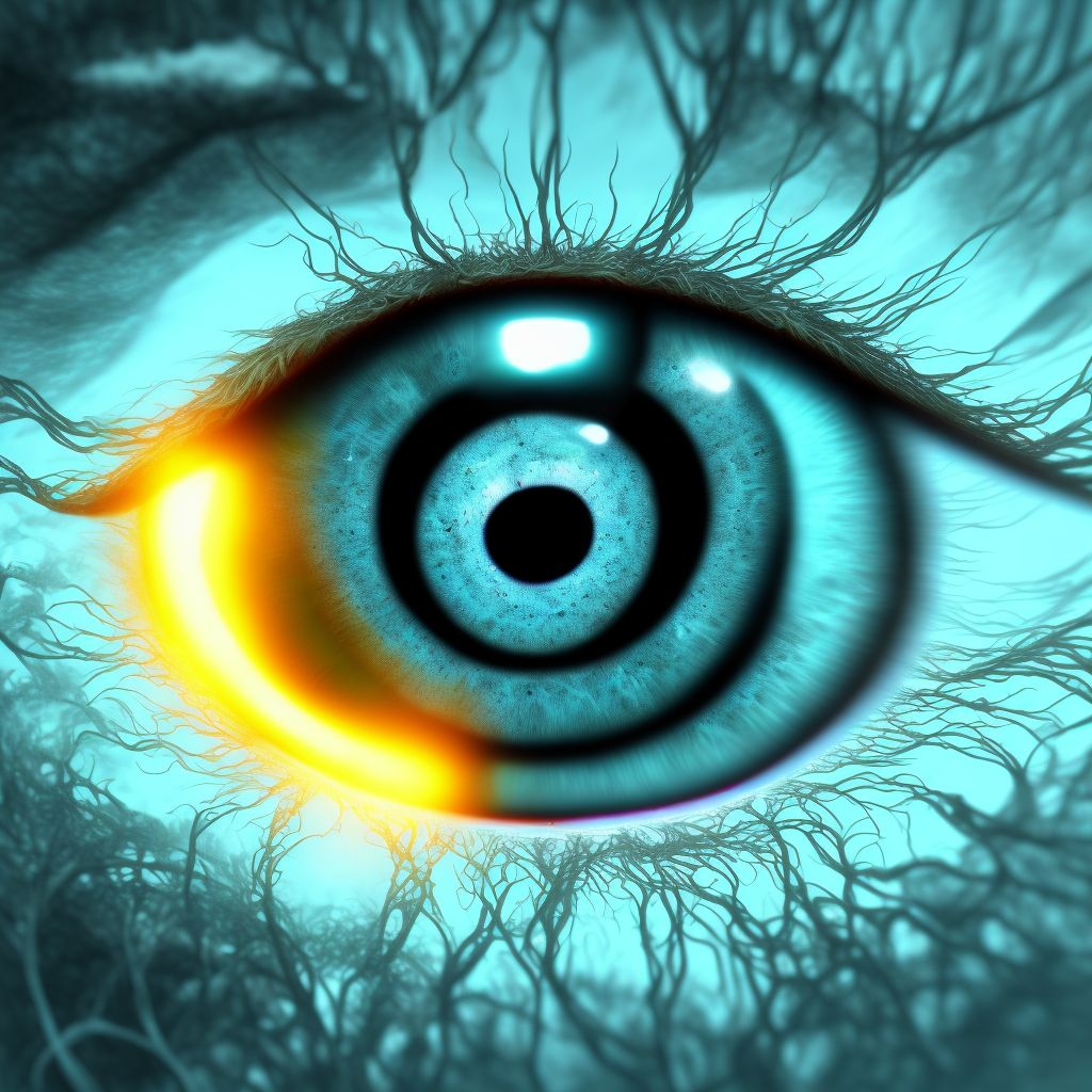 Secondary corneal edema, unspecified eye digital illustration