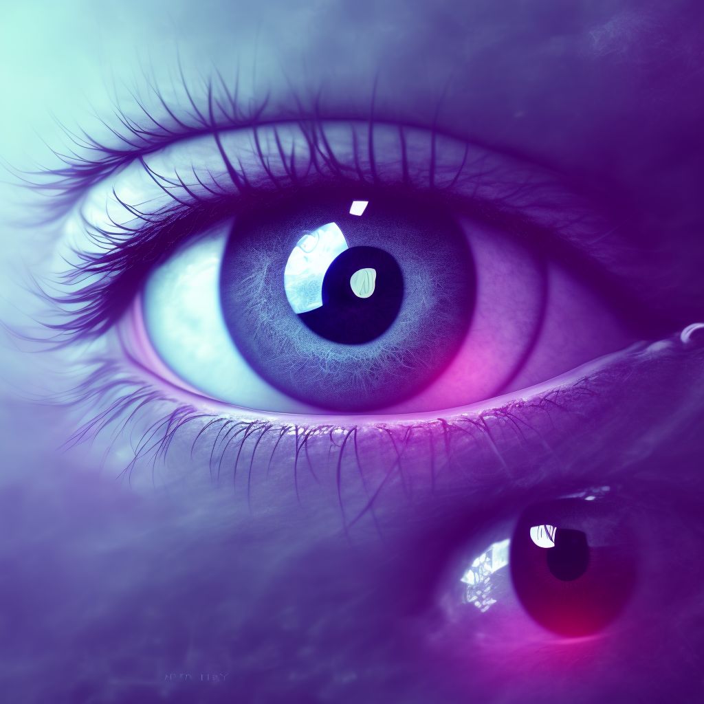 Band keratopathy, right eye digital illustration