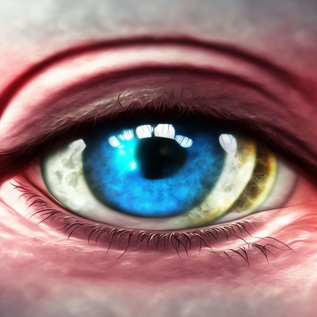 Peripheral corneal degeneration, left eye digital illustration