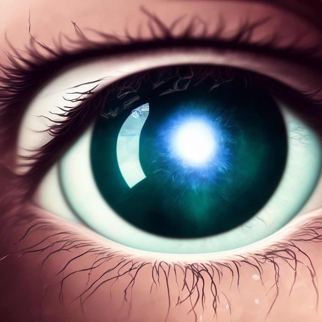 Unspecified hereditary corneal dystrophies, right eye digital illustration