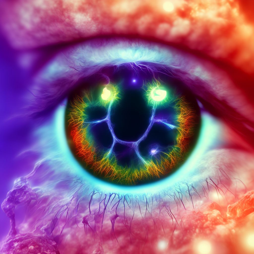 Endothelial corneal dystrophy, right eye digital illustration