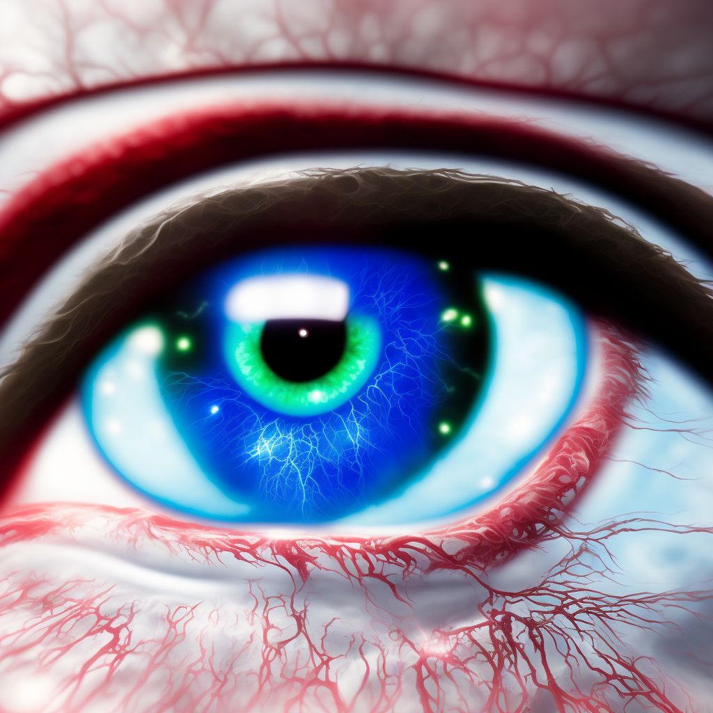 Endothelial corneal dystrophy, left eye digital illustration