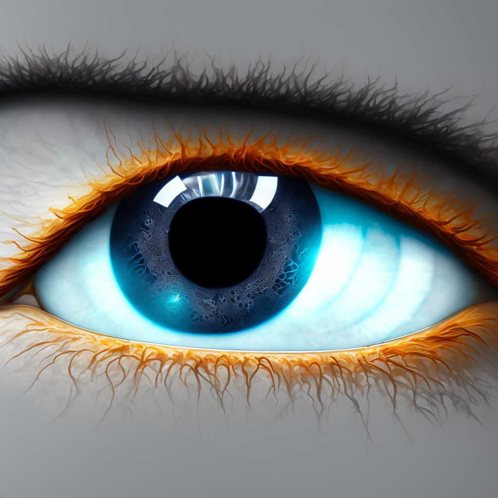 Granular corneal dystrophy, left eye digital illustration