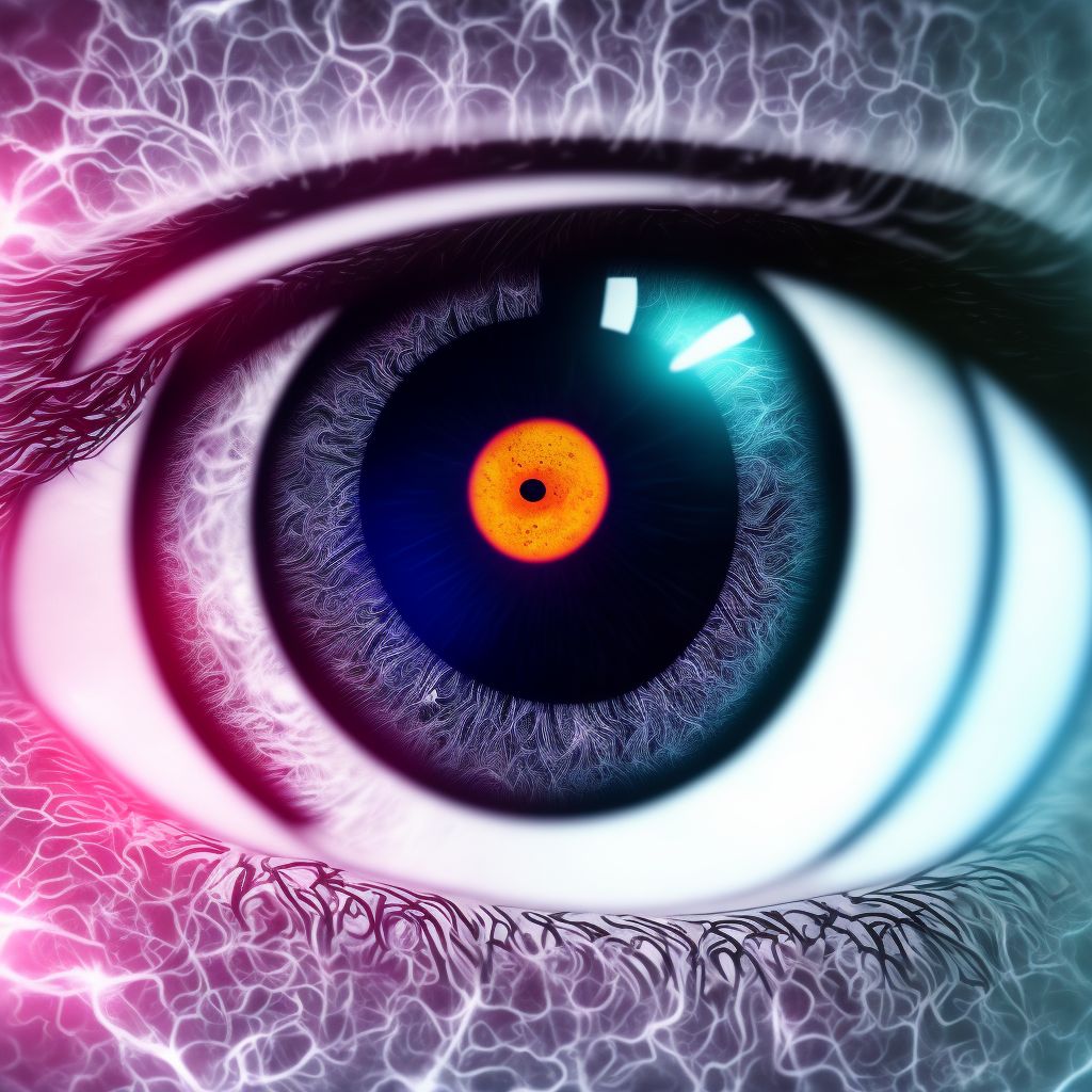 Lattice corneal dystrophy, left eye digital illustration