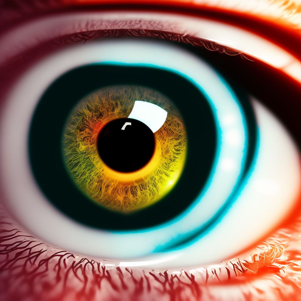 Macular corneal dystrophy, right eye digital illustration