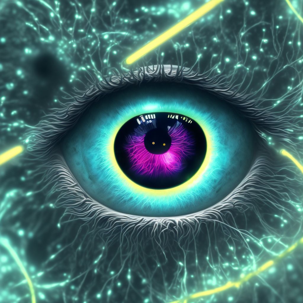 Macular corneal dystrophy, left eye digital illustration