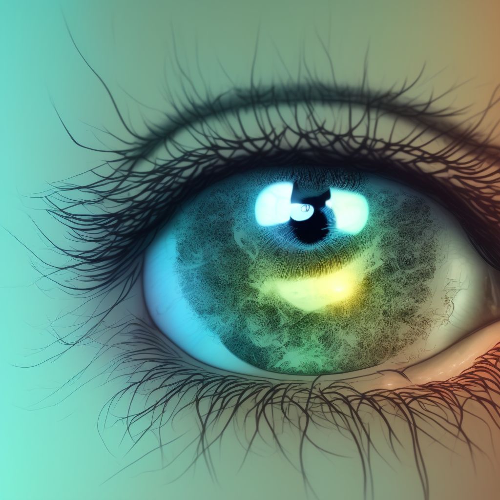 Keratoconus, unspecified, right eye digital illustration