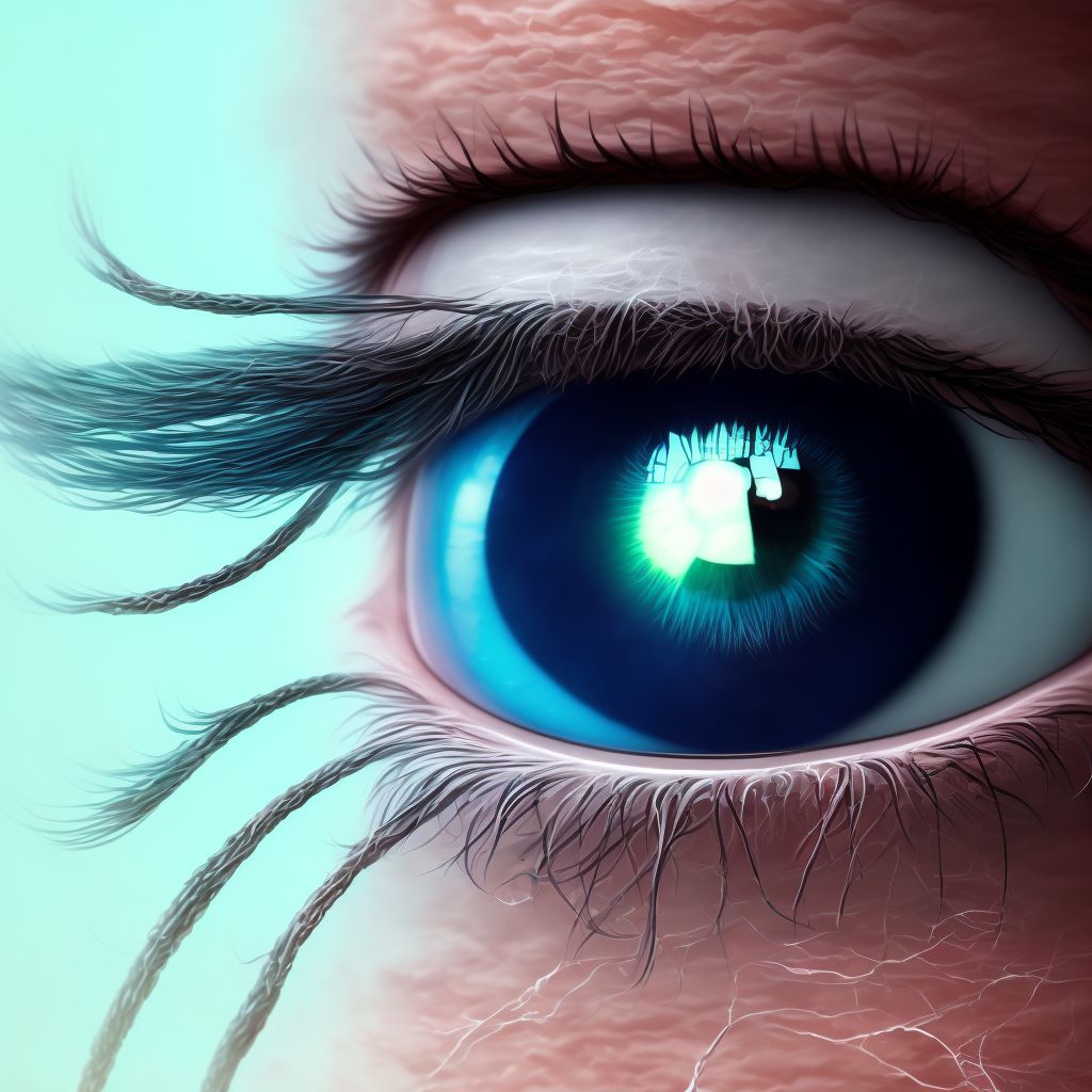 Keratoconus, stable, right eye digital illustration