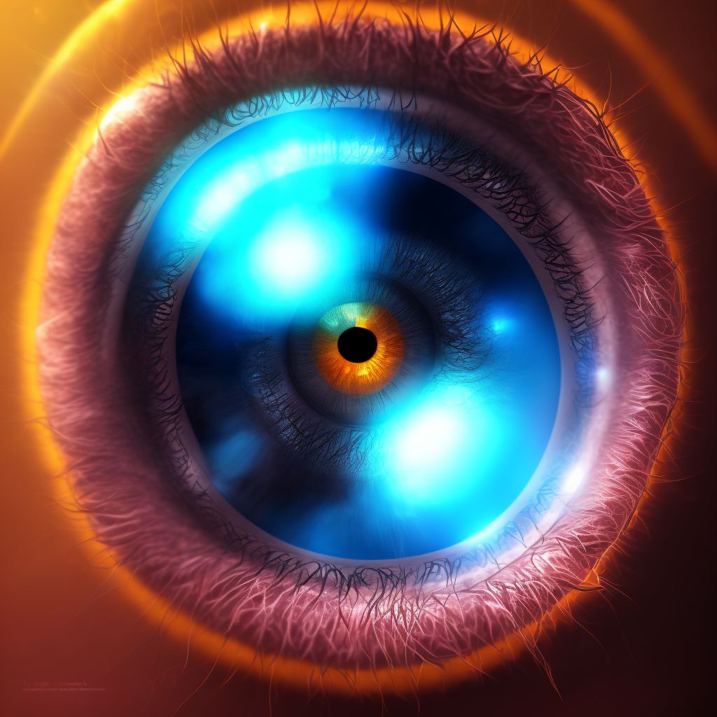 Keratoconus, stable, left eye digital illustration