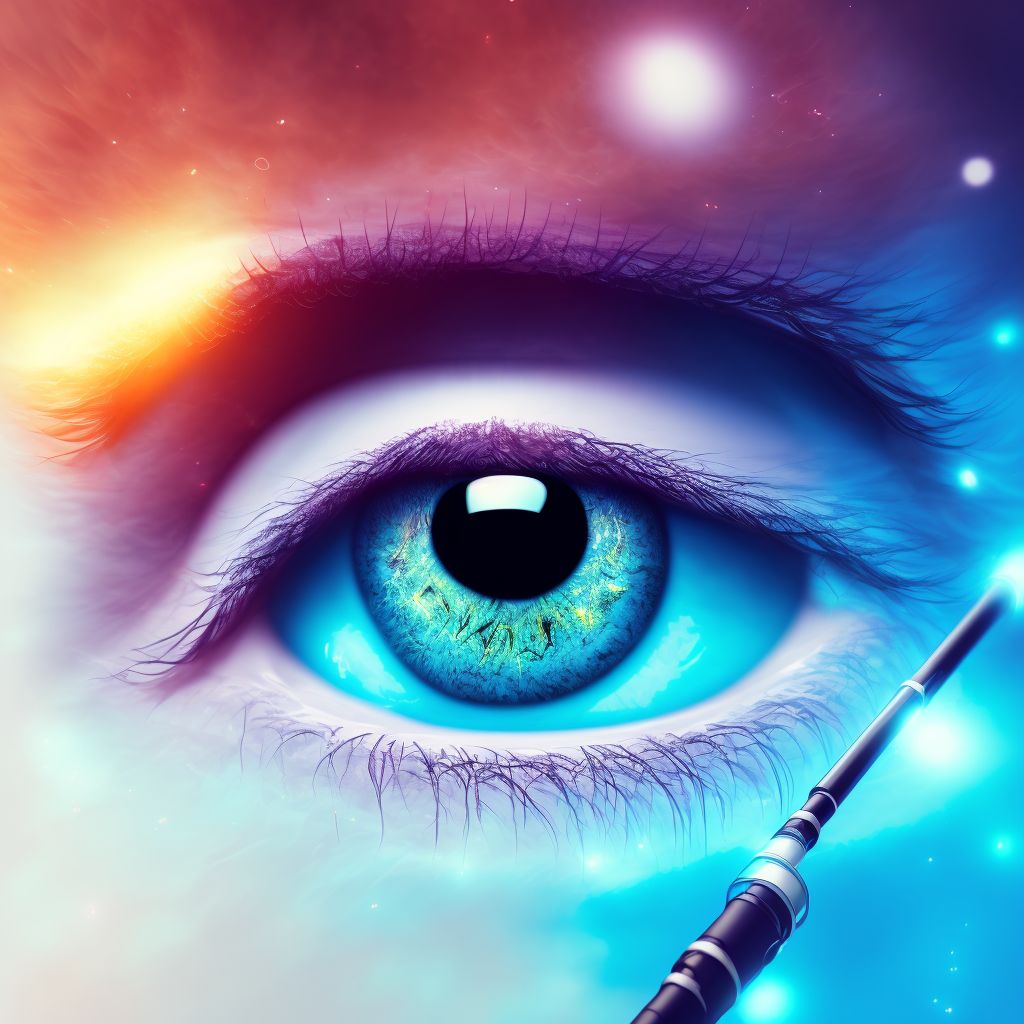 Keratoconus, unstable, left eye digital illustration