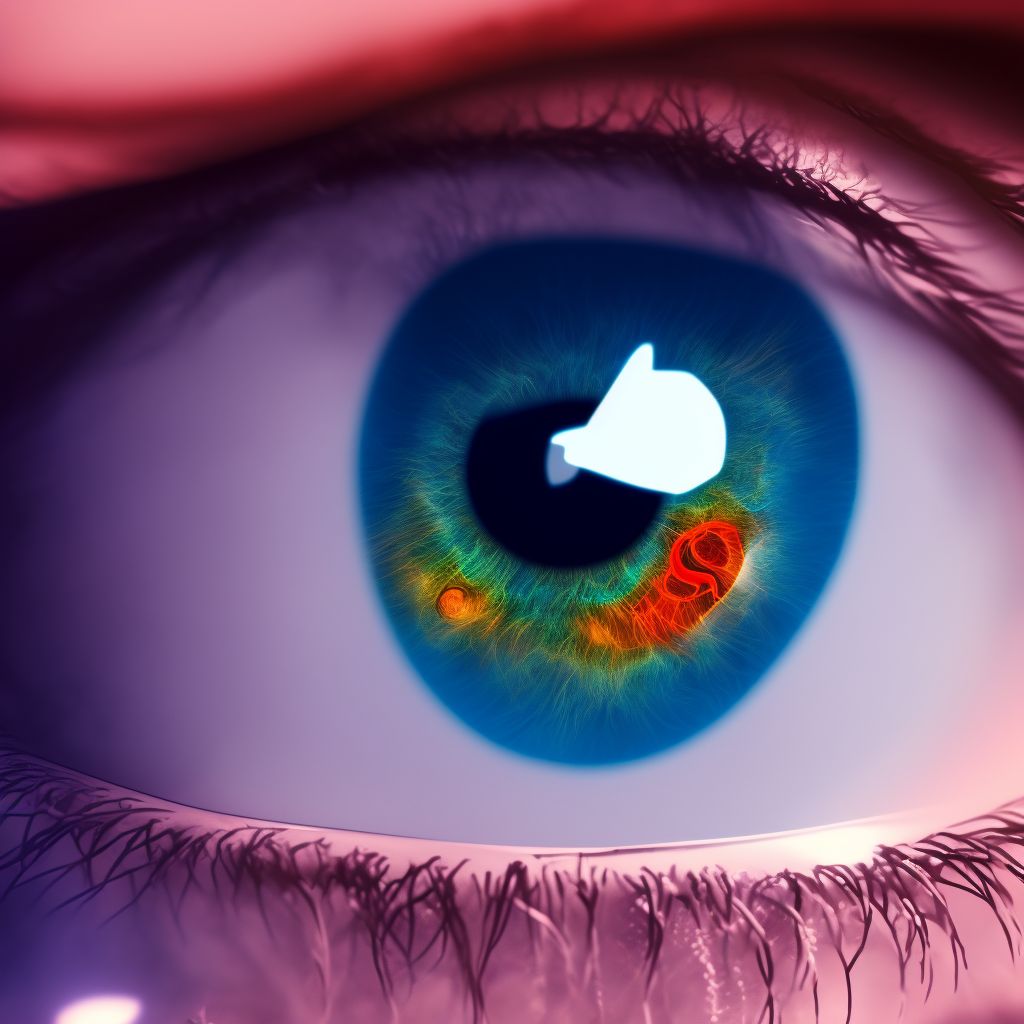 Corneal ectasia, left eye digital illustration