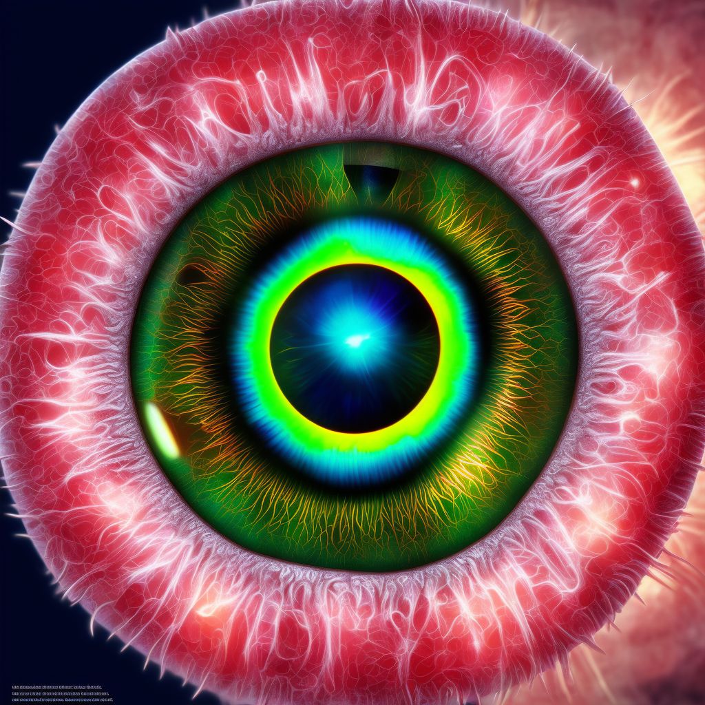 Corneal staphyloma, right eye digital illustration