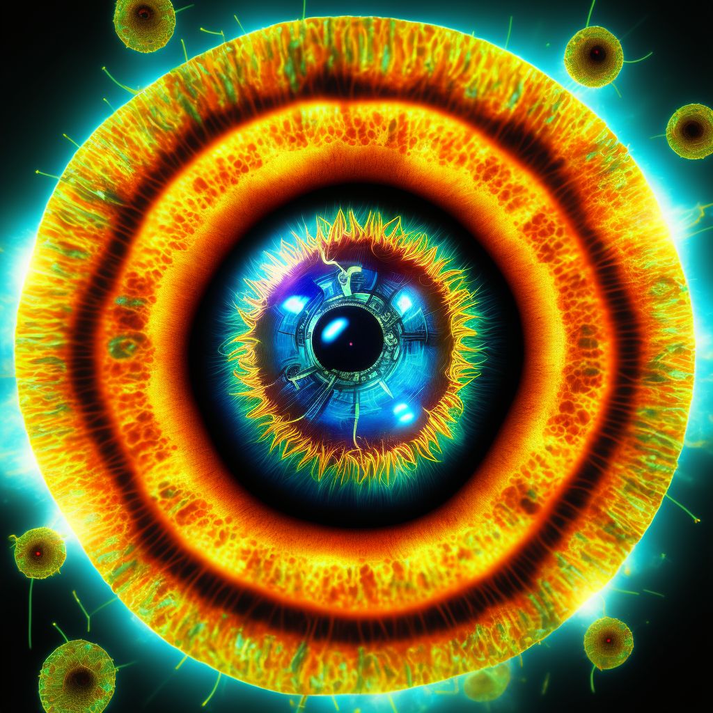 Corneal staphyloma, left eye digital illustration