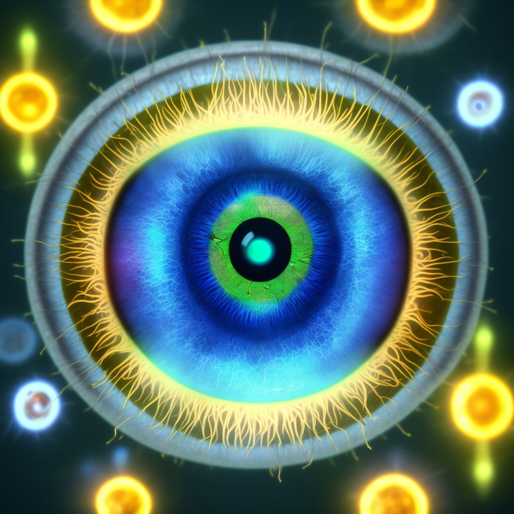 Other corneal deformities, right eye digital illustration