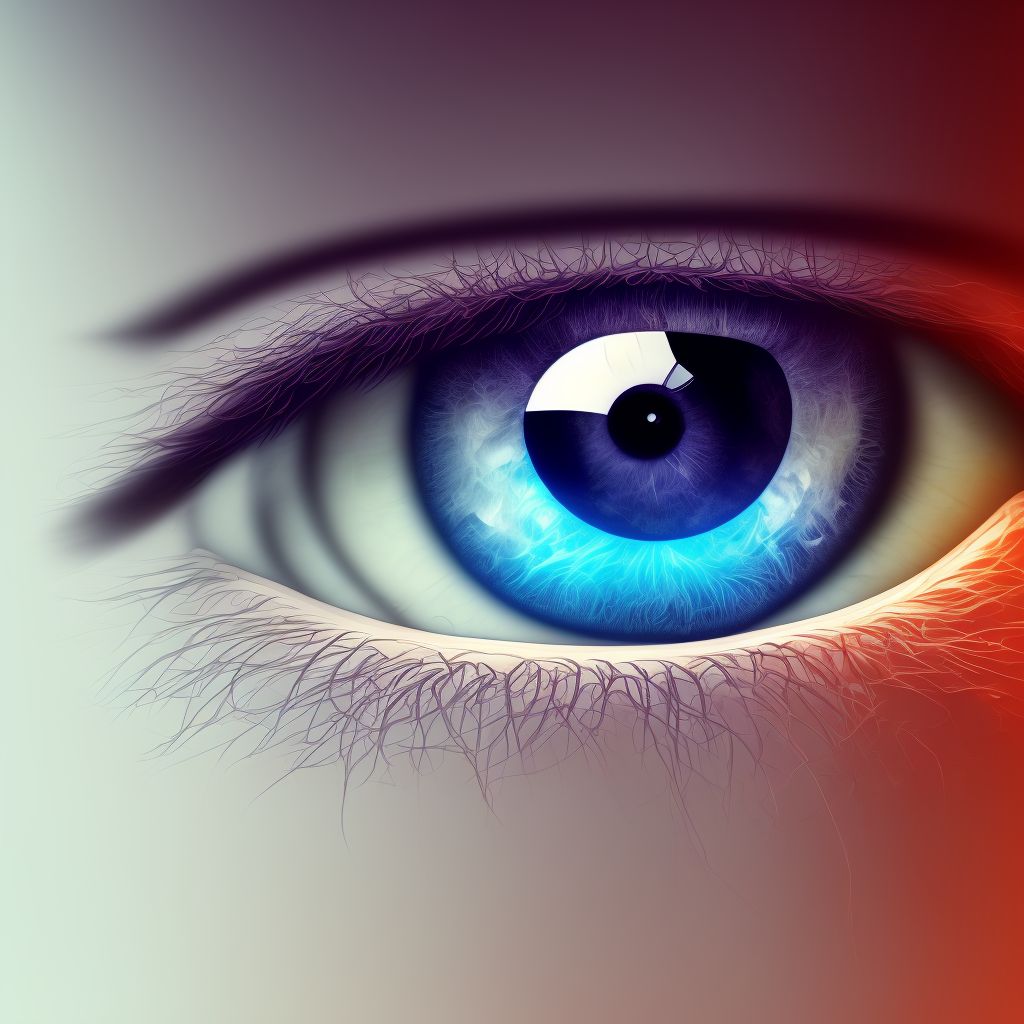 Anesthesia and hypoesthesia of cornea, right eye digital illustration