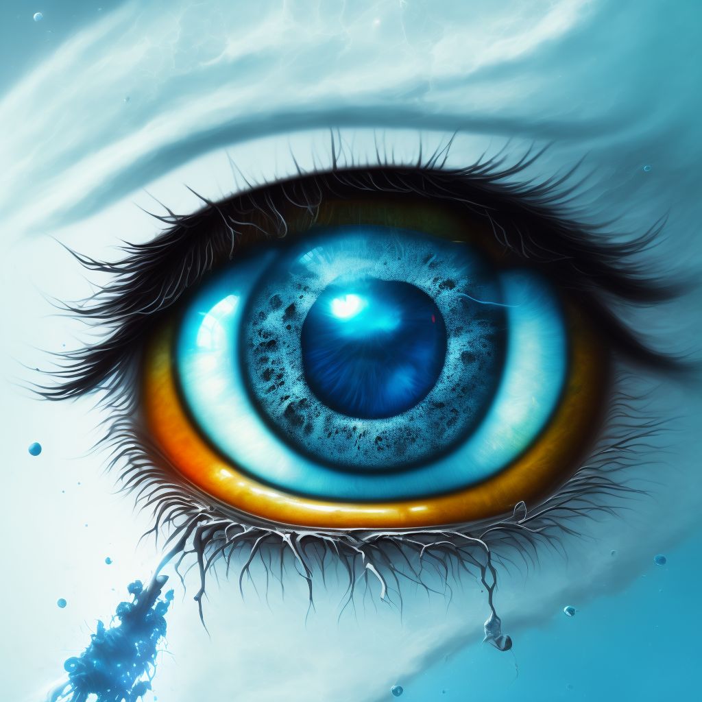 Recurrent erosion of cornea, unspecified eye digital illustration