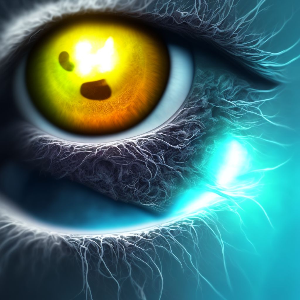 Other specified disorders of cornea, left eye digital illustration