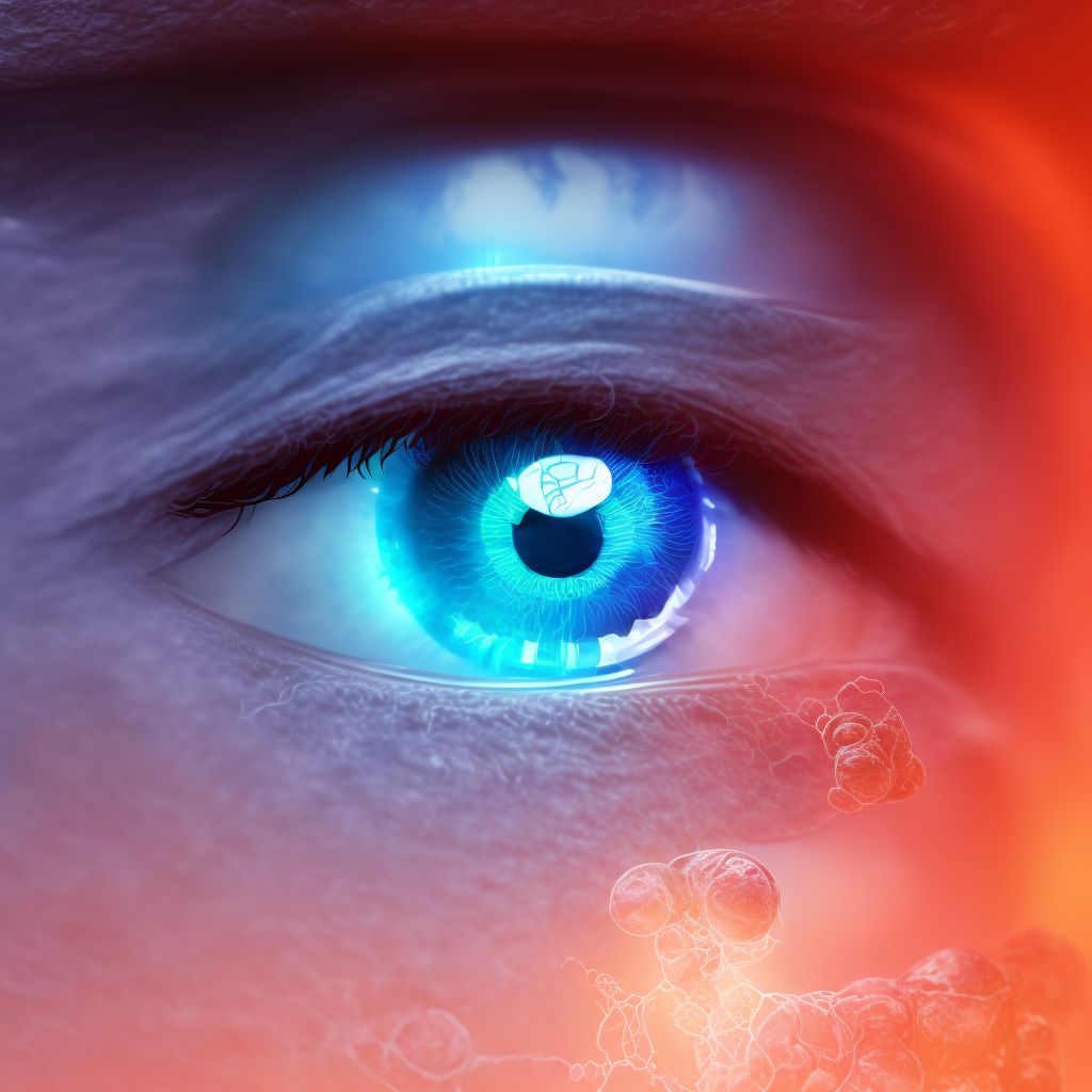 Secondary noninfectious iridocyclitis, left eye digital illustration