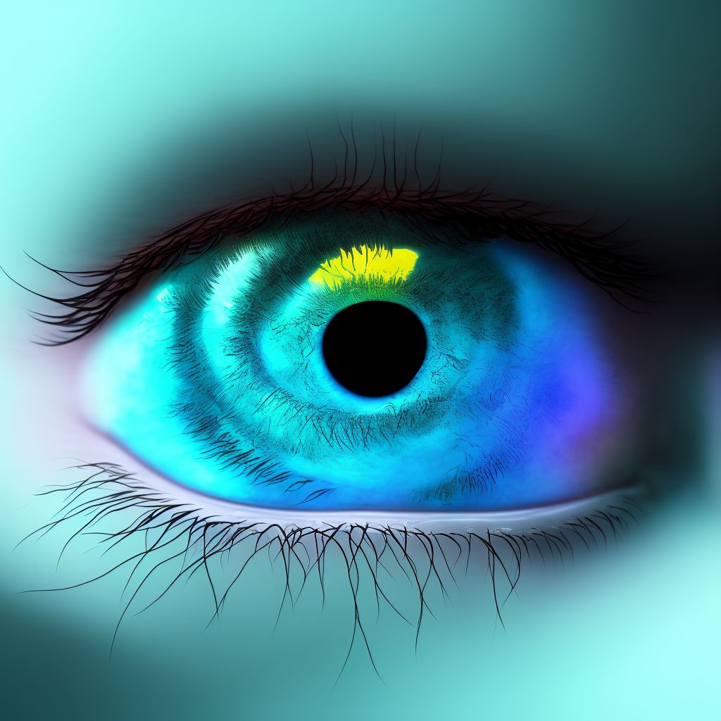 Lens-induced iridocyclitis, left eye digital illustration