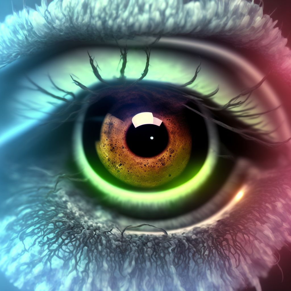 Idiopathic cysts of iris, ciliary body or anterior chamber, unspecified eye digital illustration