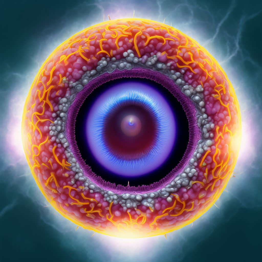 Exudative cysts of iris or anterior chamber, unspecified eye digital illustration