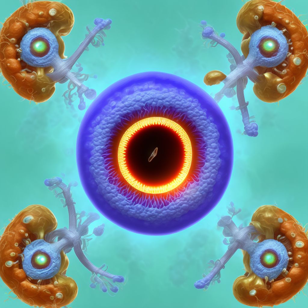 Implantation cysts of iris, ciliary body or anterior chamber, bilateral digital illustration