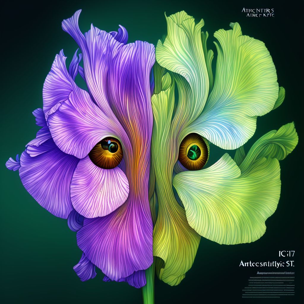 Anterior synechiae (iris), right eye digital illustration