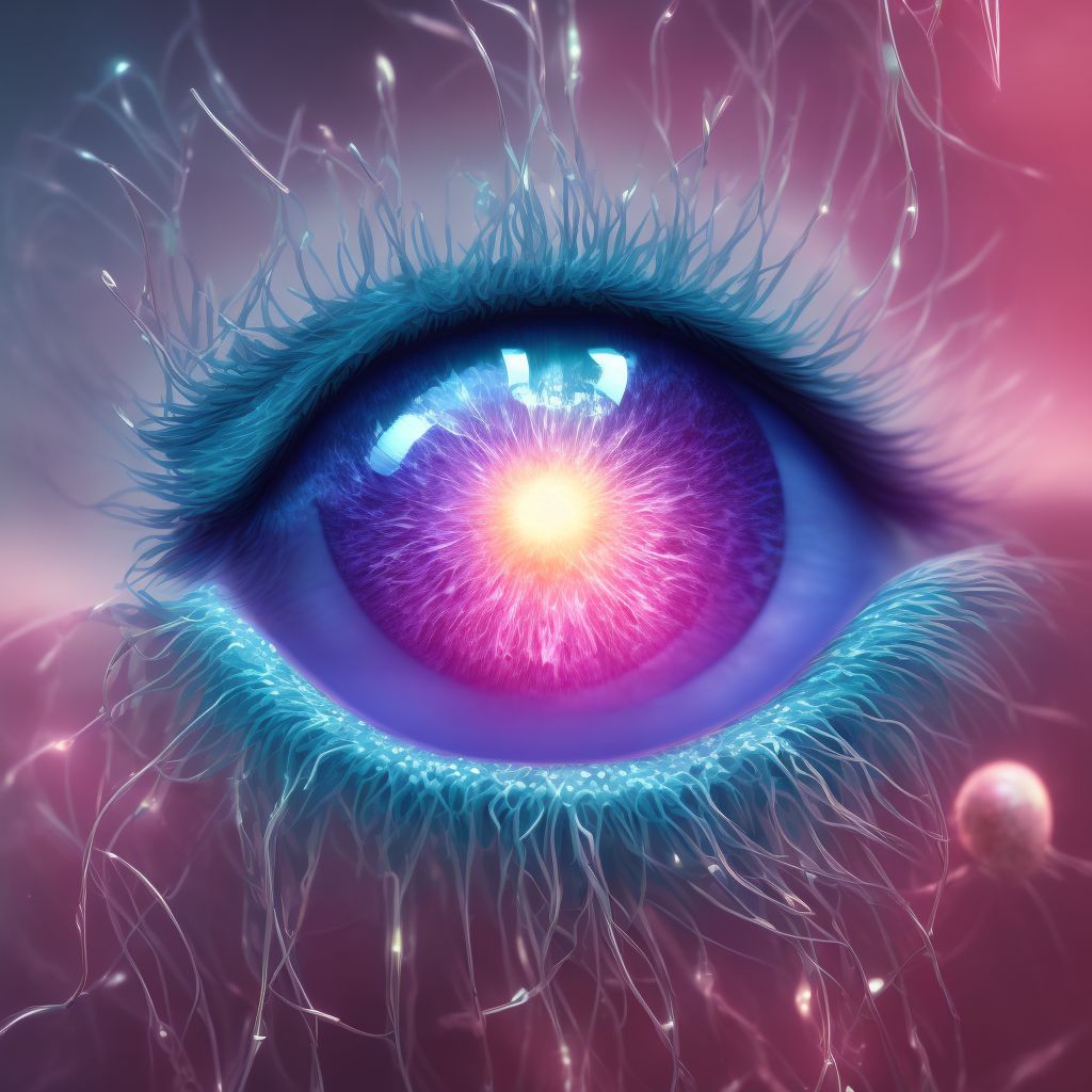 Anterior synechiae (iris), unspecified eye digital illustration